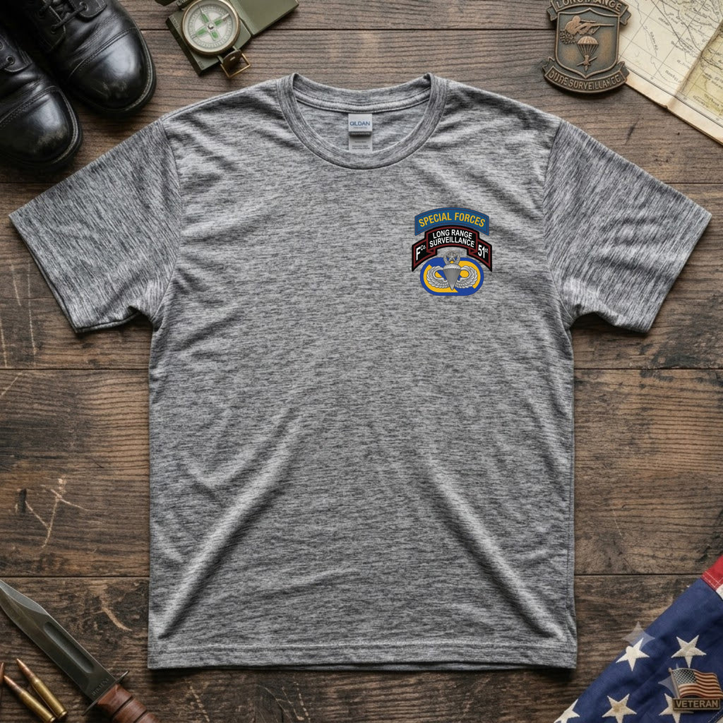 F Co. 51st Infantry (LRS) Scroll with SF Tab & Master Wings Softstyle T-Shirt