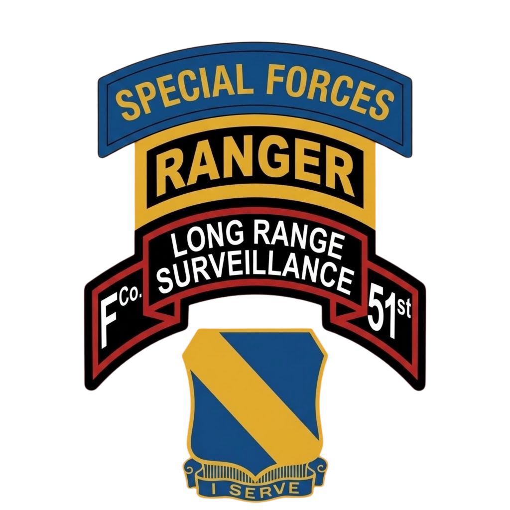 F Co. 51st Infantry (LRS) Scroll with SF & Ranger Tab Softstyle T-Shirt