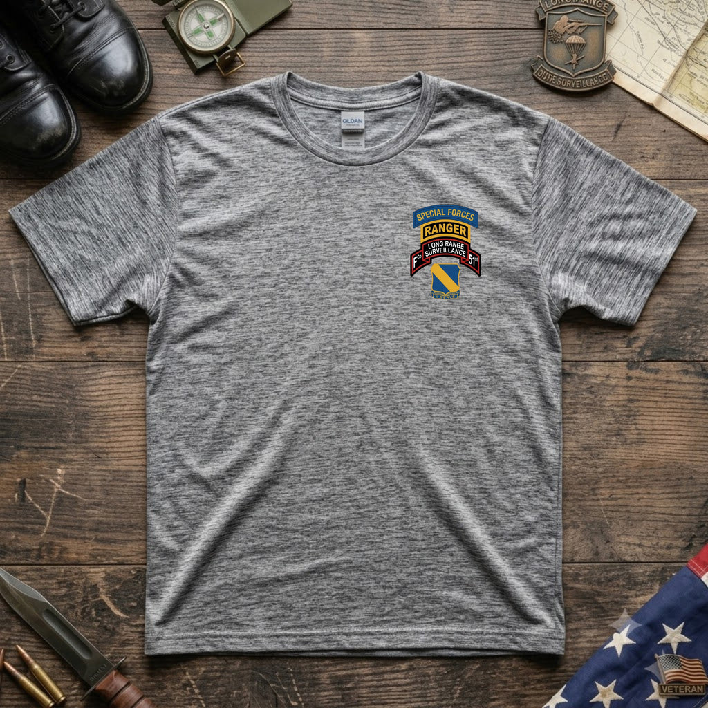 F Co. 51st Infantry (LRS) Scroll with SF & Ranger Tab Softstyle T-Shirt