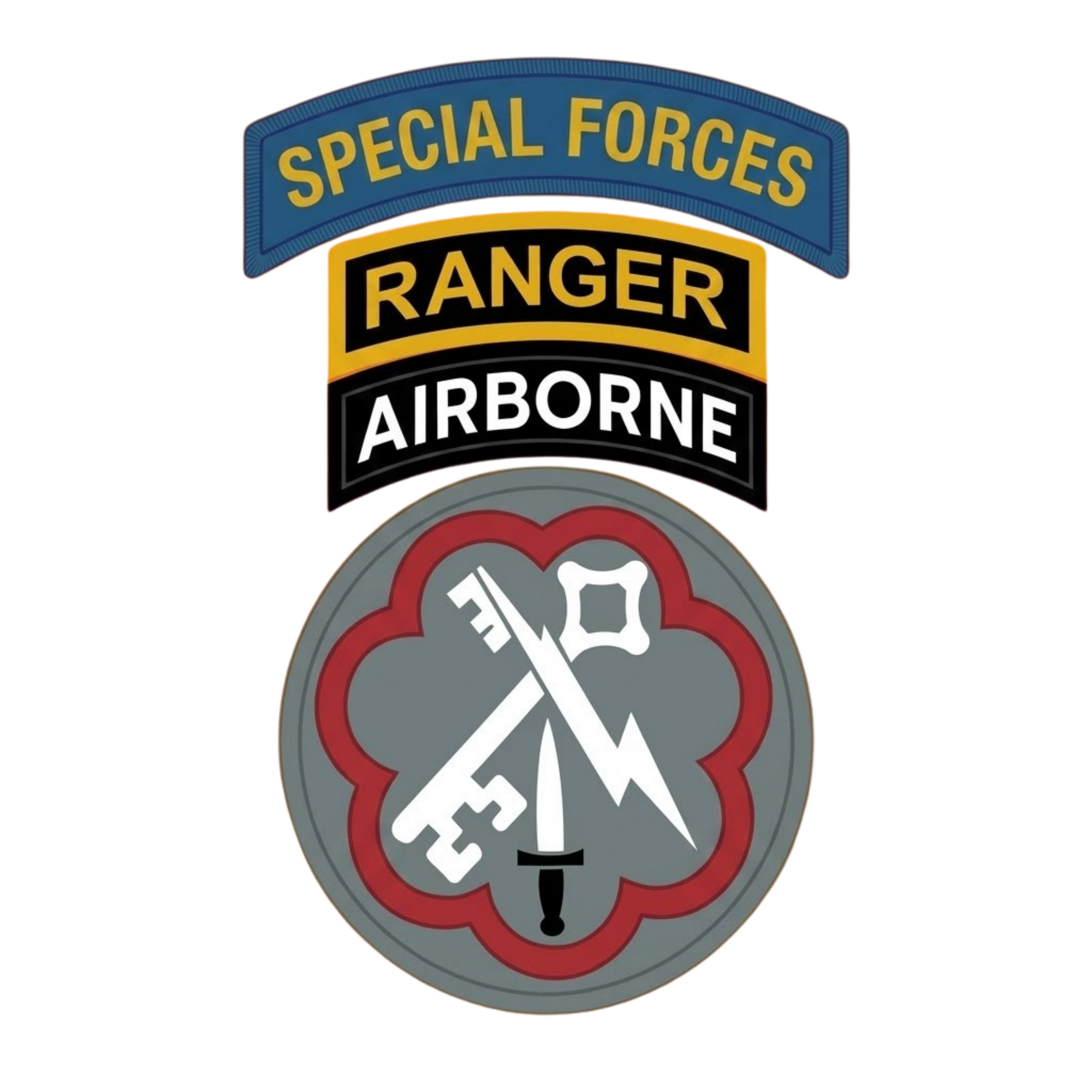 F Co. 51st Infantry (LRS) Unit Patch with SF & Ranger Tab Softstyle T-Shirt