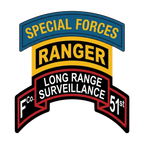 F Co. 51st Infantry (LRS) Scroll with SF & Ranger Tab & Basic Wings Softstyle T-Shirt