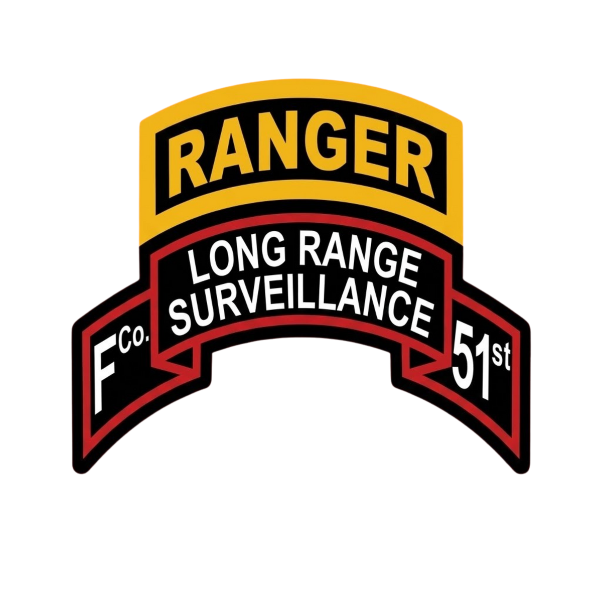 F Co. 51st Infantry (LRS) Scroll with Ranger Tab & Basic Wings Softstyle T-Shirt