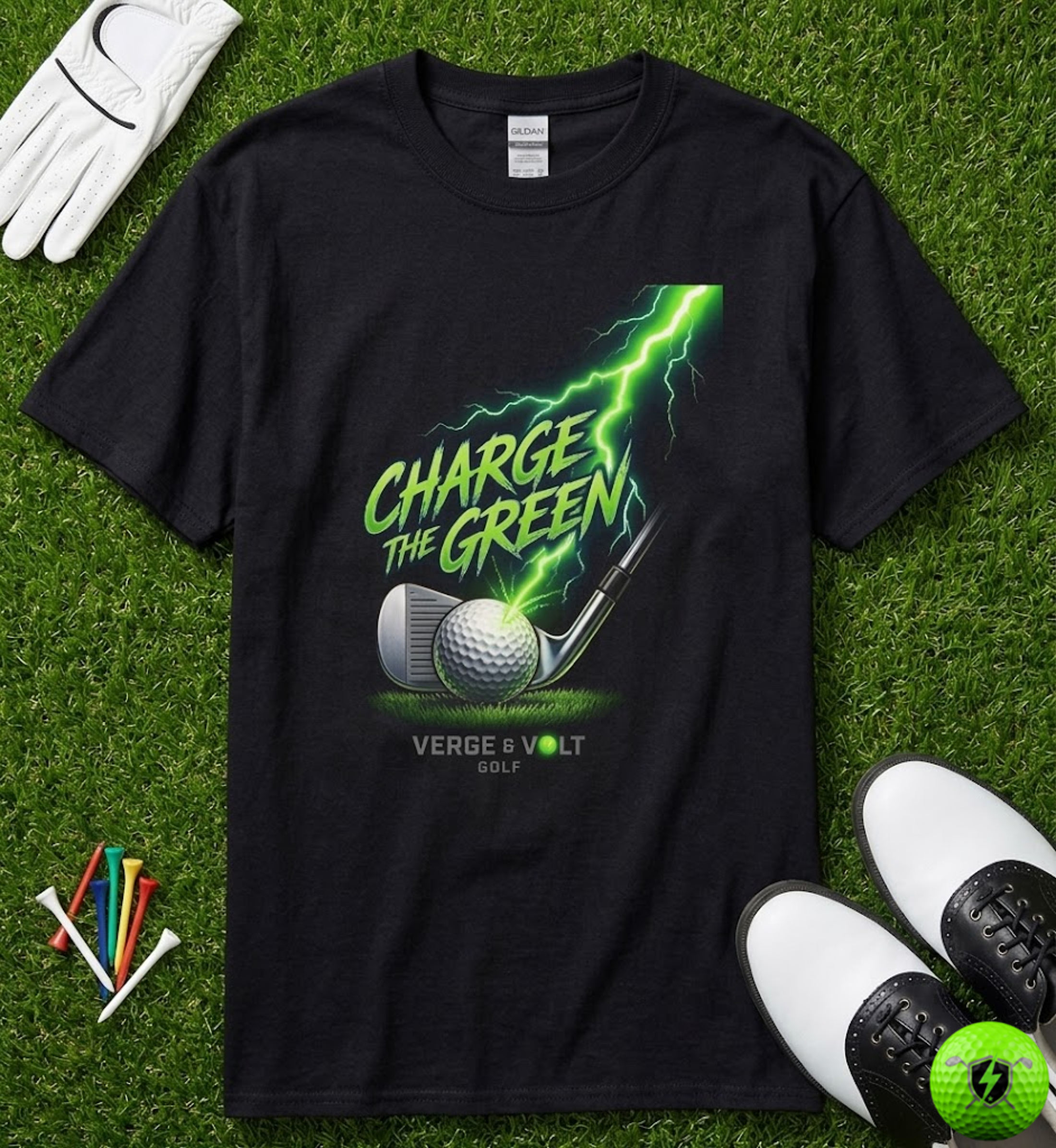 Verge & Volt Golf Charge the Green Impact T-Shirt