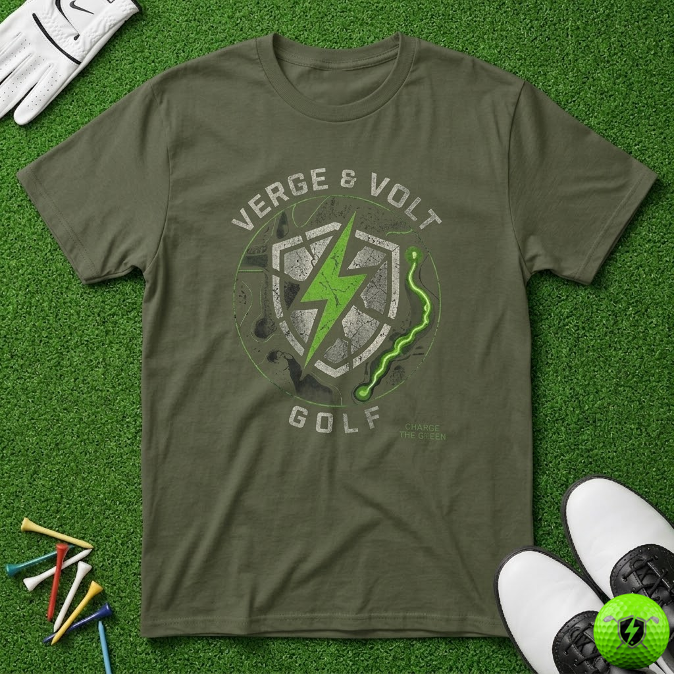 Charge the Green Tactical Crest T-Shirt