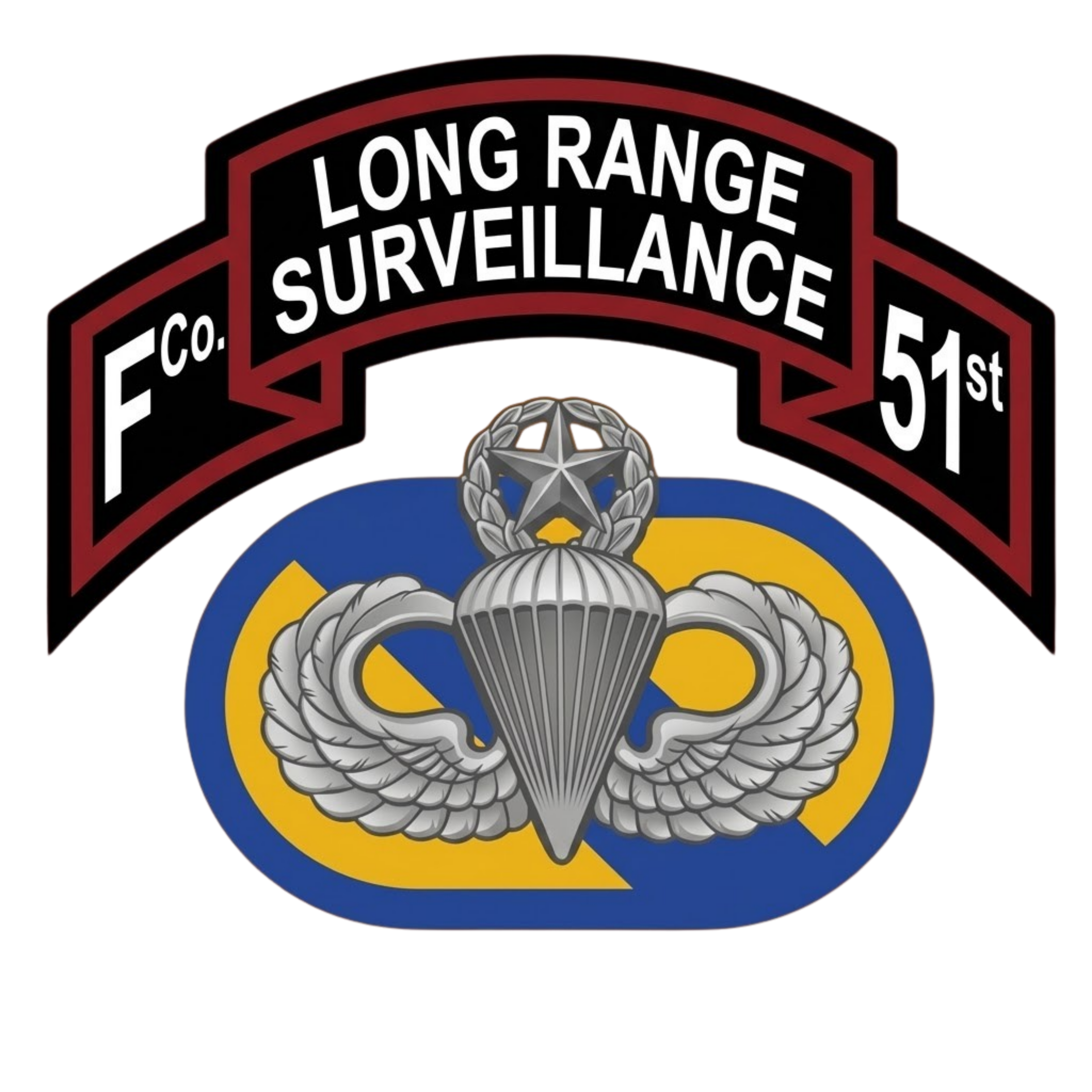 F Co. 51st Infantry (LRS) Scroll with Master Wings Softstyle T-Shirt