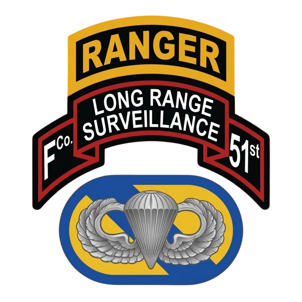 F Co. 51st Infantry (LRS) Scroll with Ranger Tab & Basic Wings Softstyle T-Shirt