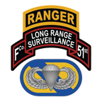 F Co. 51st Infantry (LRS) Scroll with Ranger Tab & Basic Wings Softstyle T-Shirt