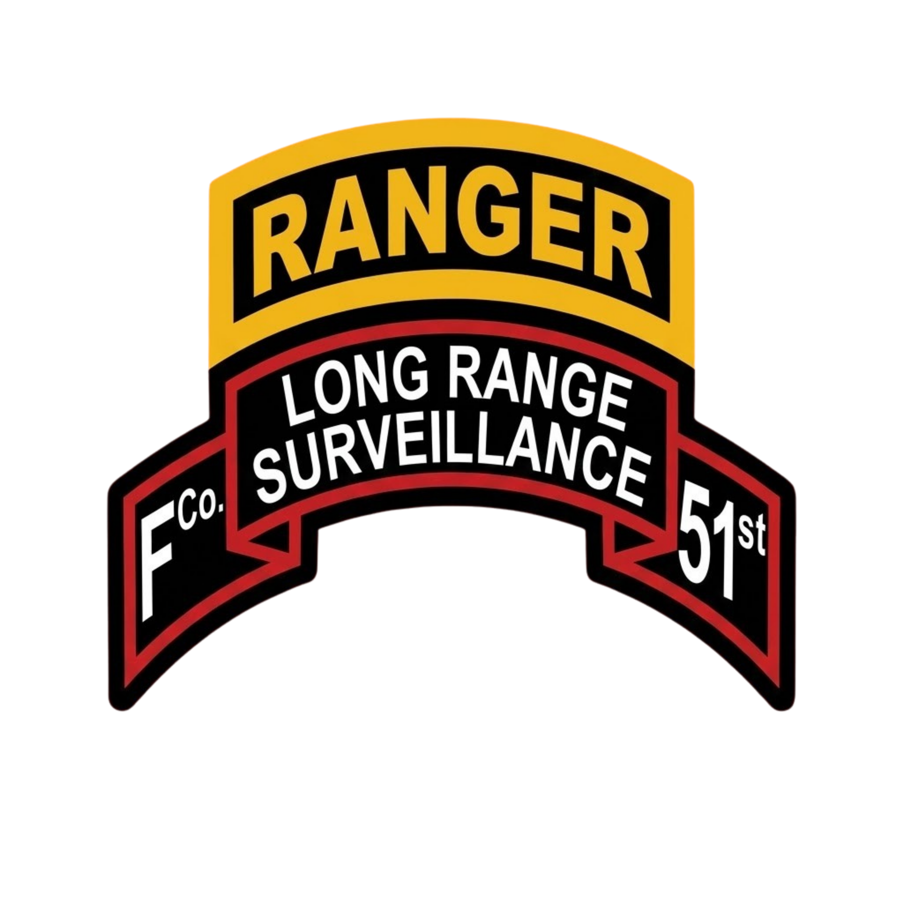 F Co. 51st Infantry (LRS) Scroll with Ranger Tab & Master Wings Softstyle T-Shirt