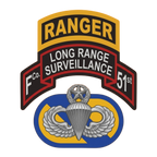 F Co. 51st Infantry (LRS) Scroll with Ranger Tab & Master Wings Softstyle T-Shirt