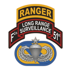 F Co. 51st Infantry (LRS) Scroll with Ranger Tab & Senior Wings Softstyle T-Shirt