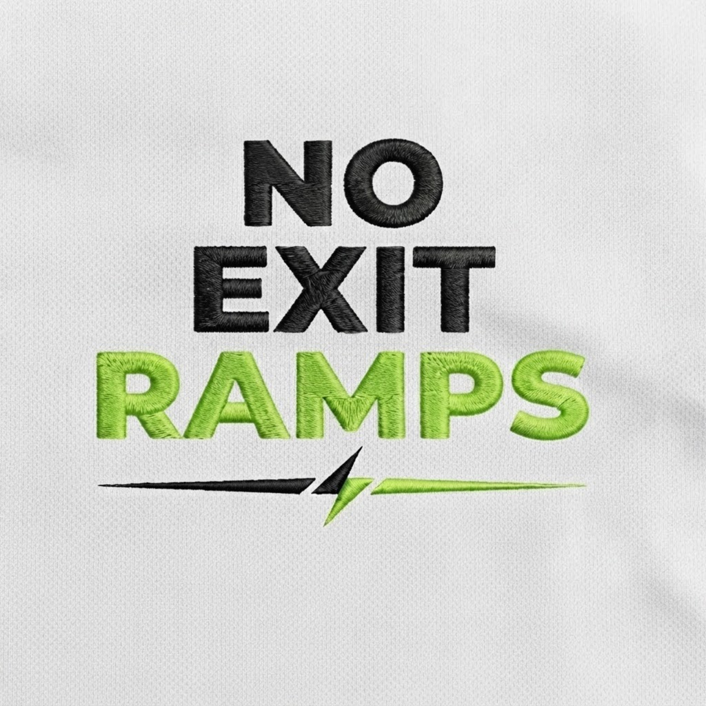 No Exit Ramps Embroidered Polo Shirt