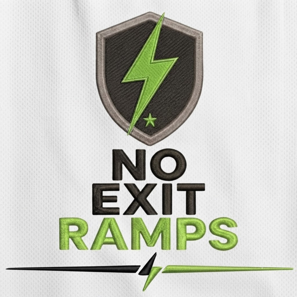 'NO EXIT RAMPS' Shield+ Embroidered Performance Golf Polo (Sport-Tech Unisex)
