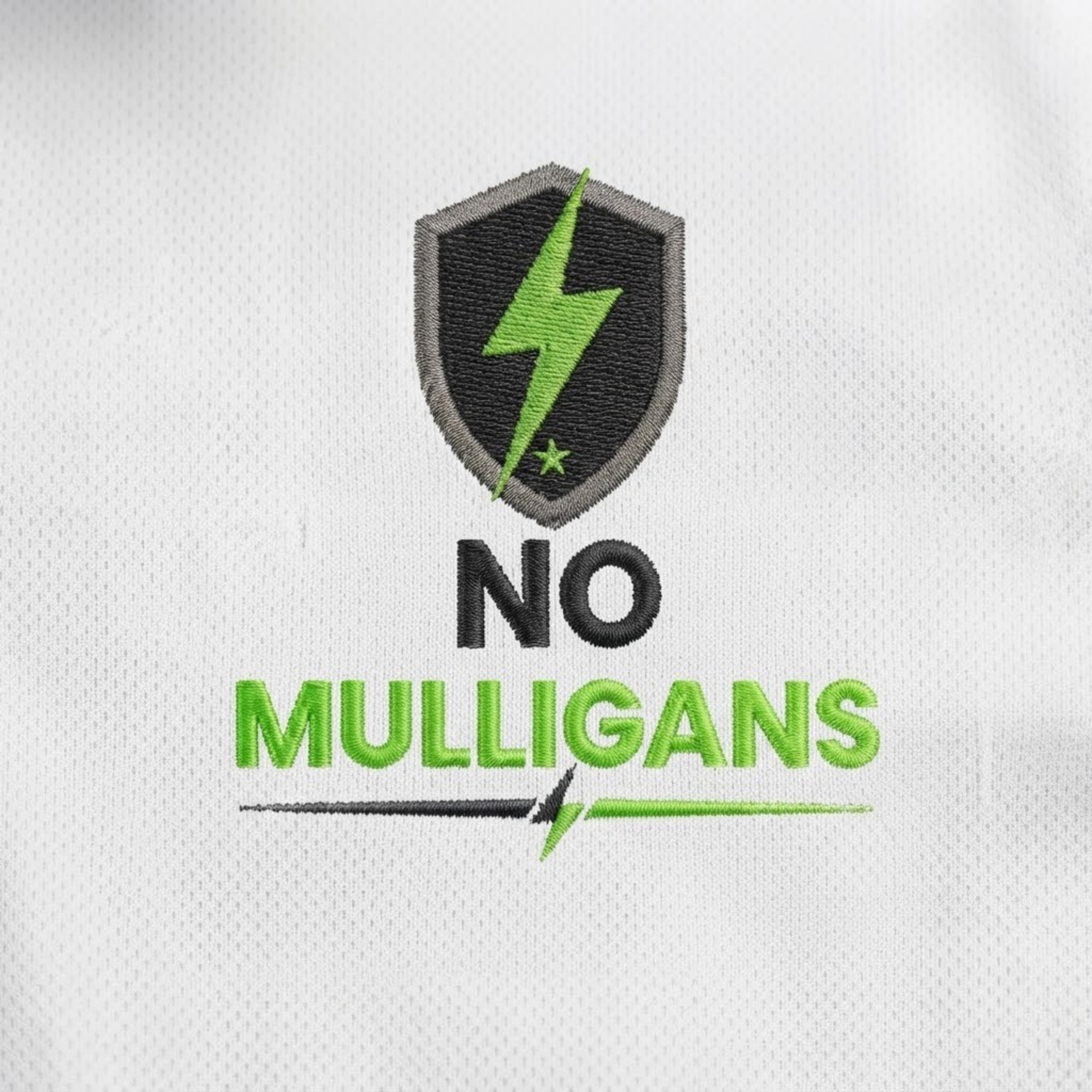 'NO MULLIGANS' Shield+ Embroidered Performance Golf Polo (Sport-Tech Unisex)
