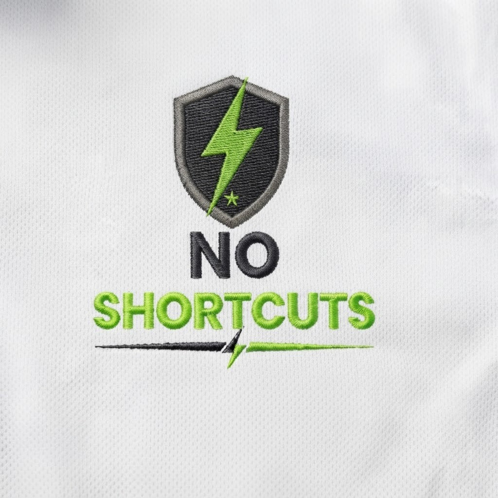 'NO SHORTCUTS' Shield+ Embroidered Performance Golf Polo (Sport-Tech Unisex)