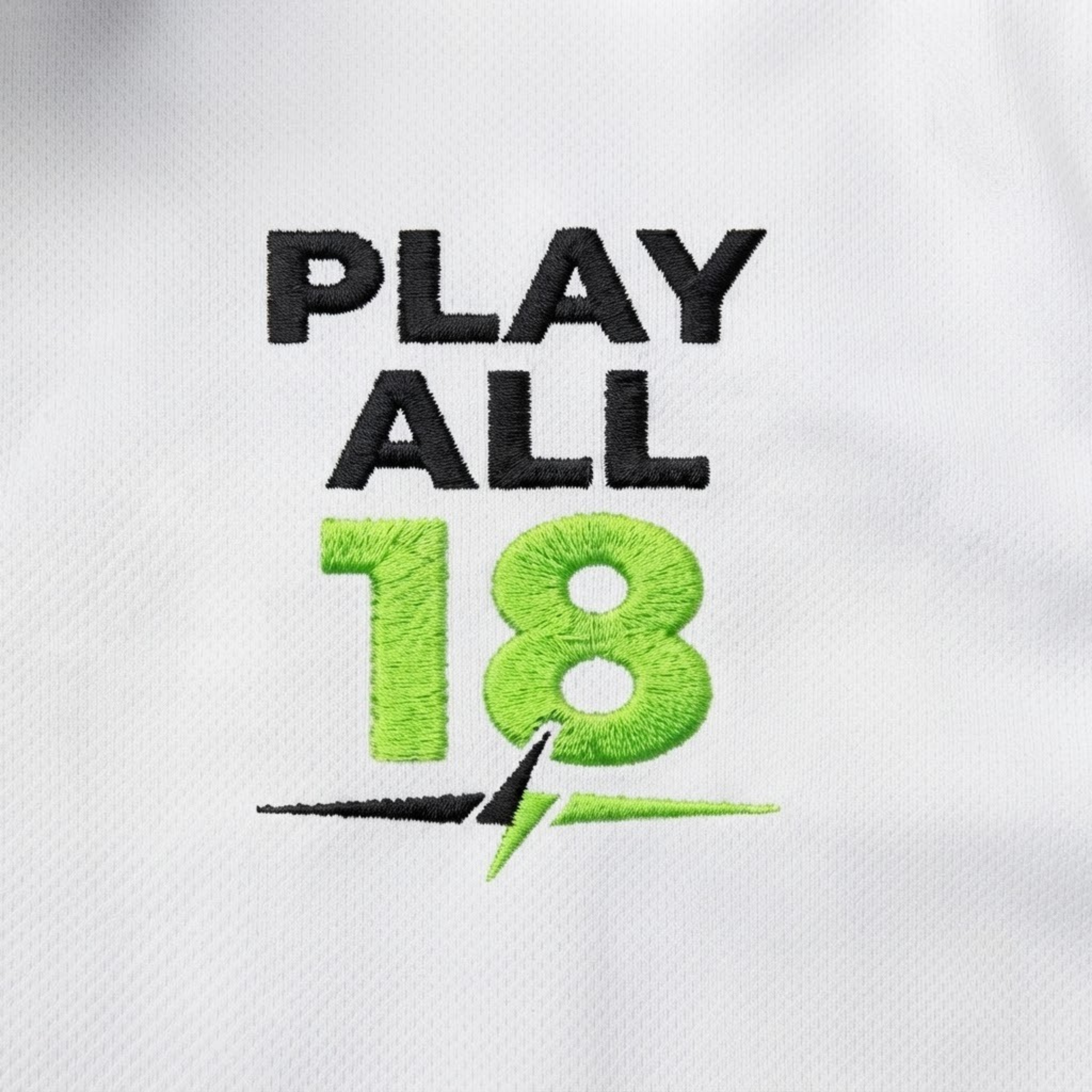 'Play All 18' Embroidered Performance Golf Polo (Sport-Tech Unisex)