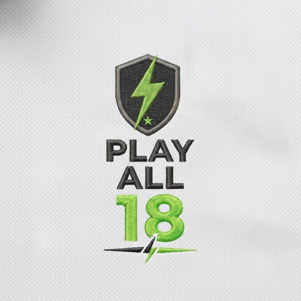 'PLAY ALL 18' Shield+ Embroidered Performance Golf Polo (Sport-Tech Unisex)