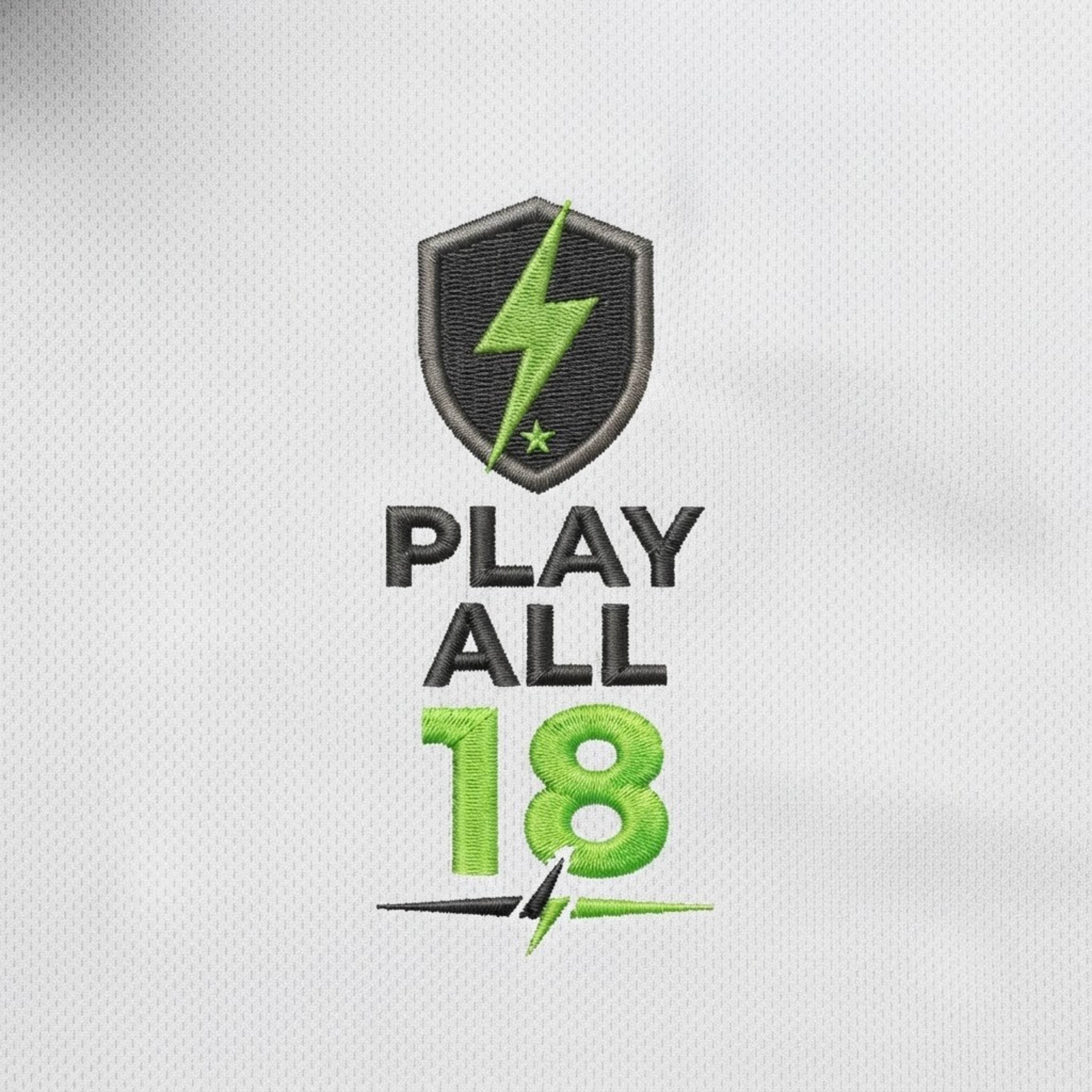 'PLAY ALL 18' Shield+ Embroidered Performance Golf Polo (Sport-Tech Unisex)