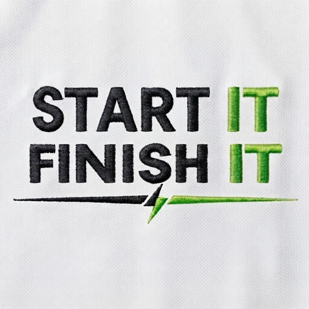 Start It Finish It Embroidered Polo Shirt