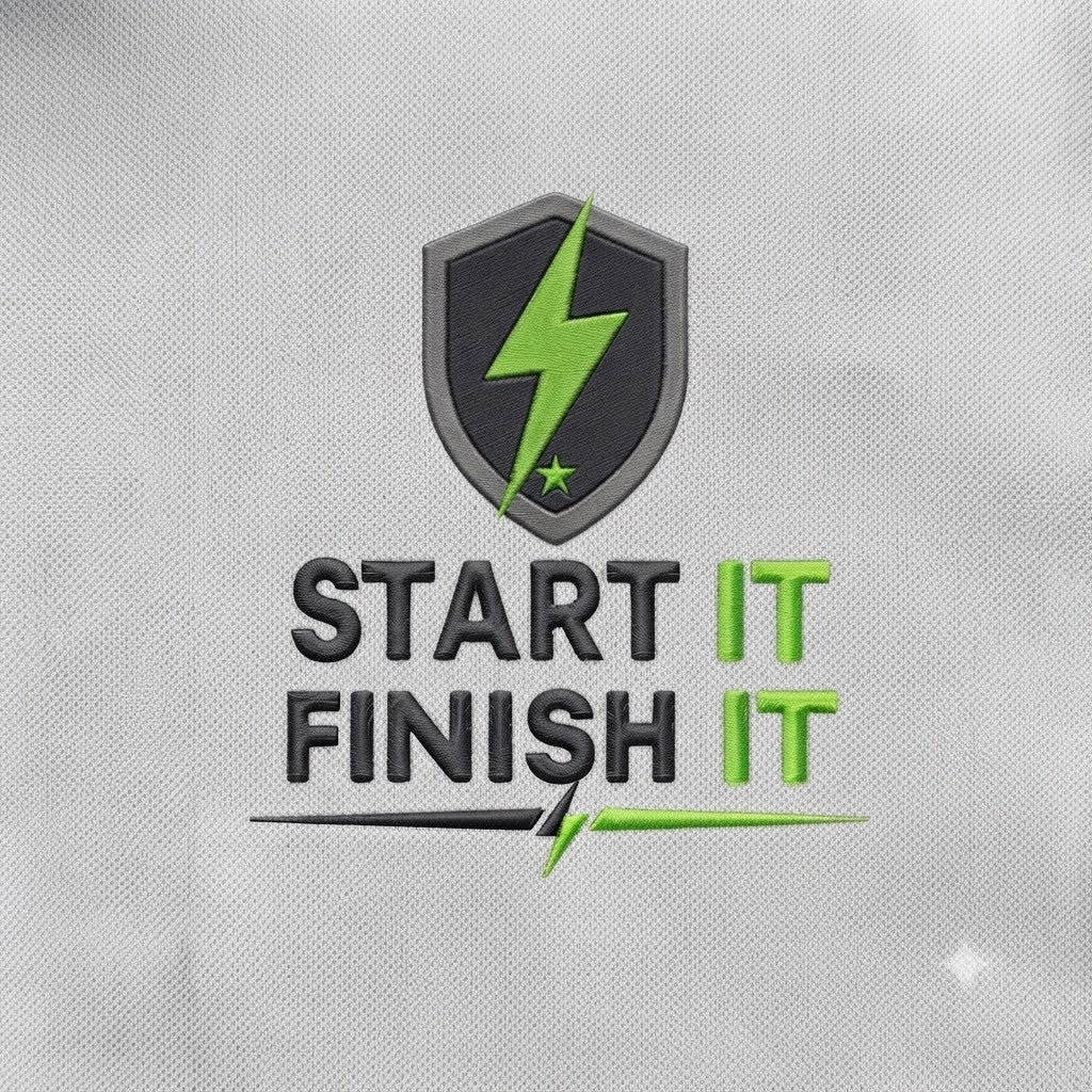 'START IT FINISH IT' Shield+ Embroidered Performance Golf Polo (Sport-Tech Unisex)