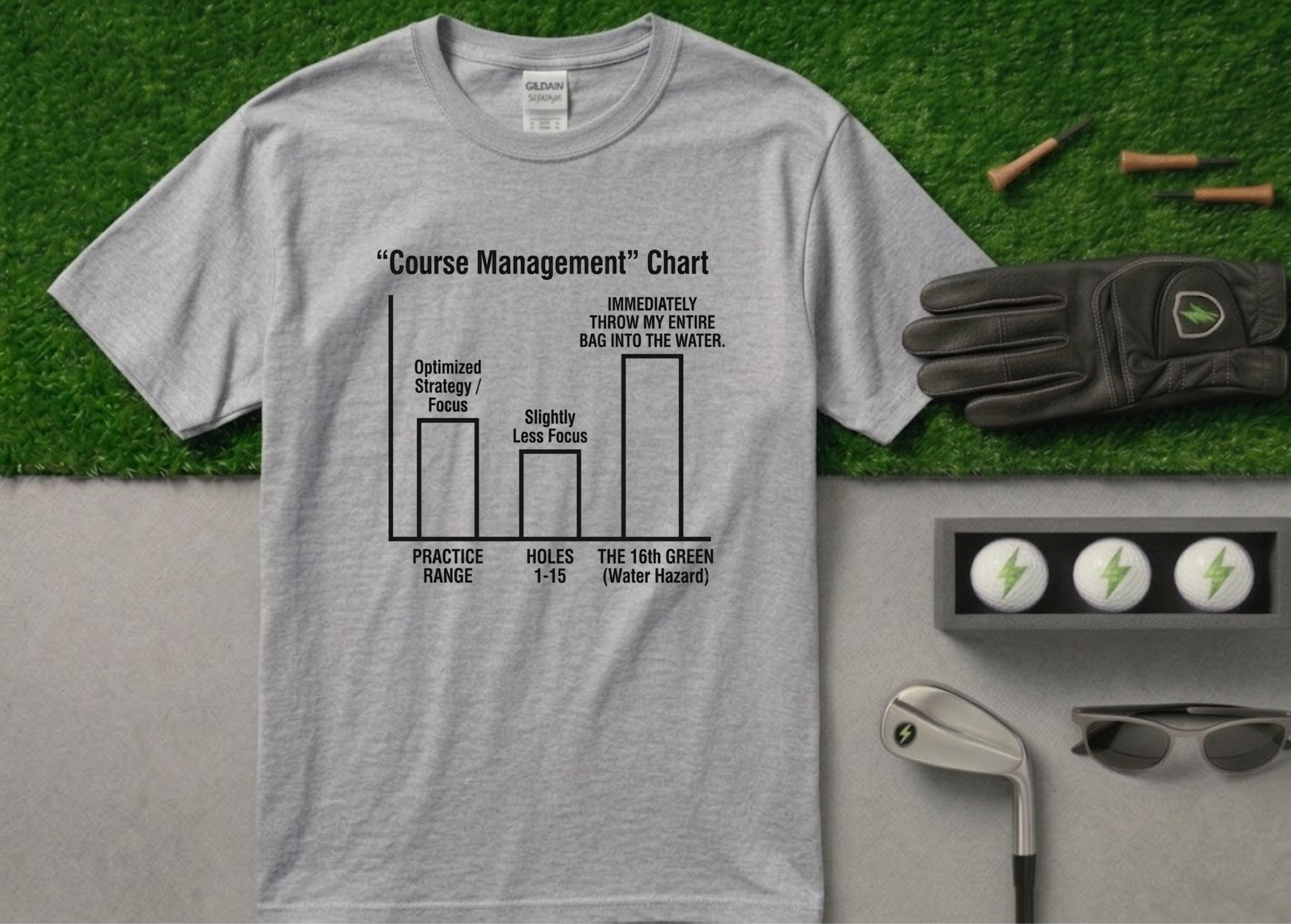 The "Course Management" Chart Funny Golf T-Shirt