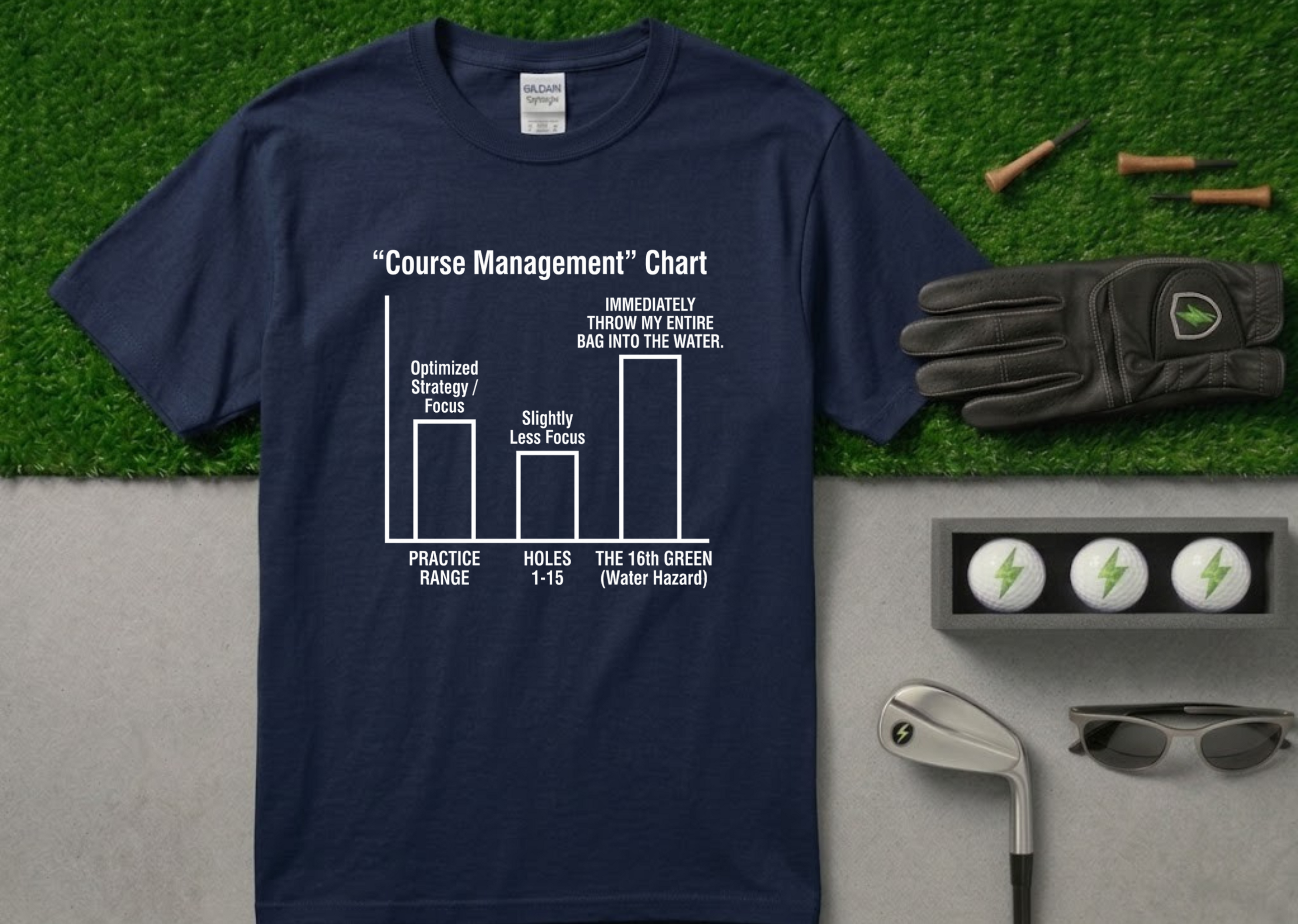 The "Course Management" Chart Funny Golf T-Shirt