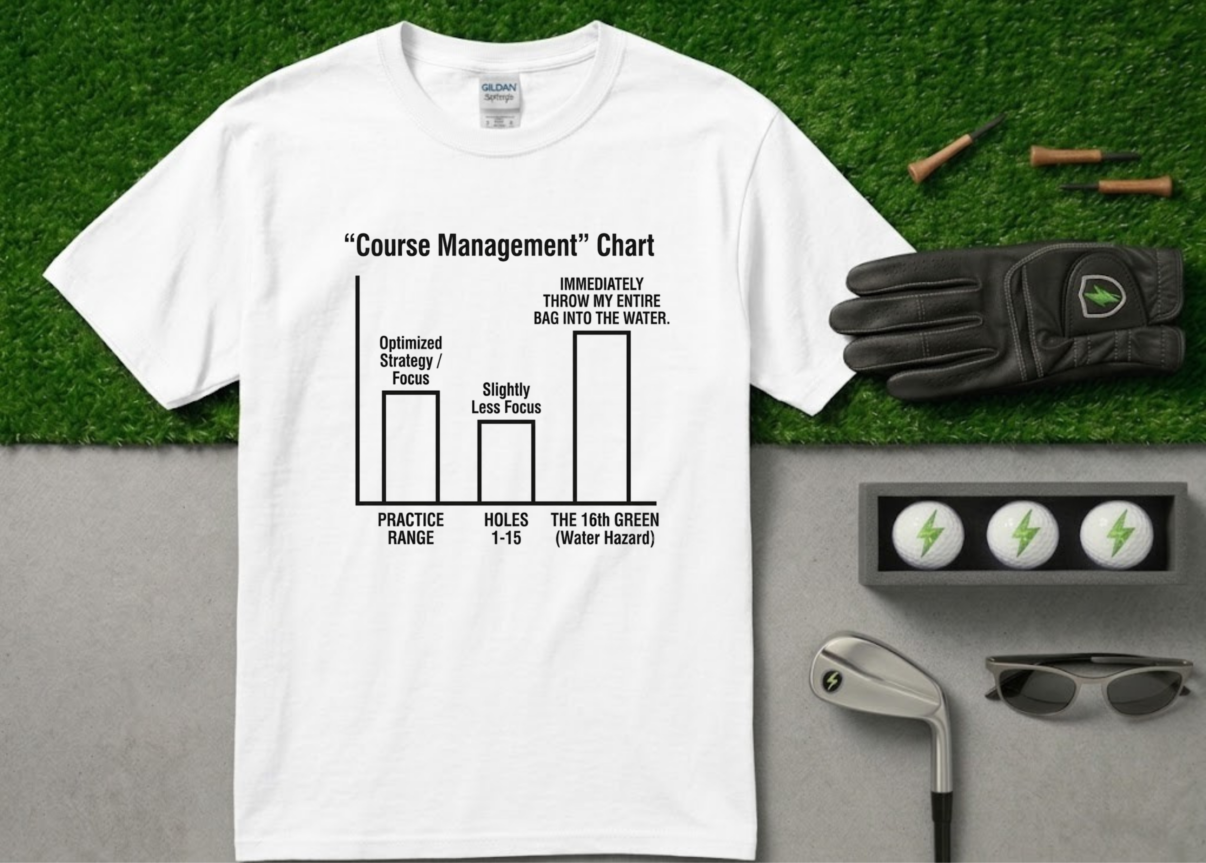 The "Course Management" Chart Funny Golf T-Shirt