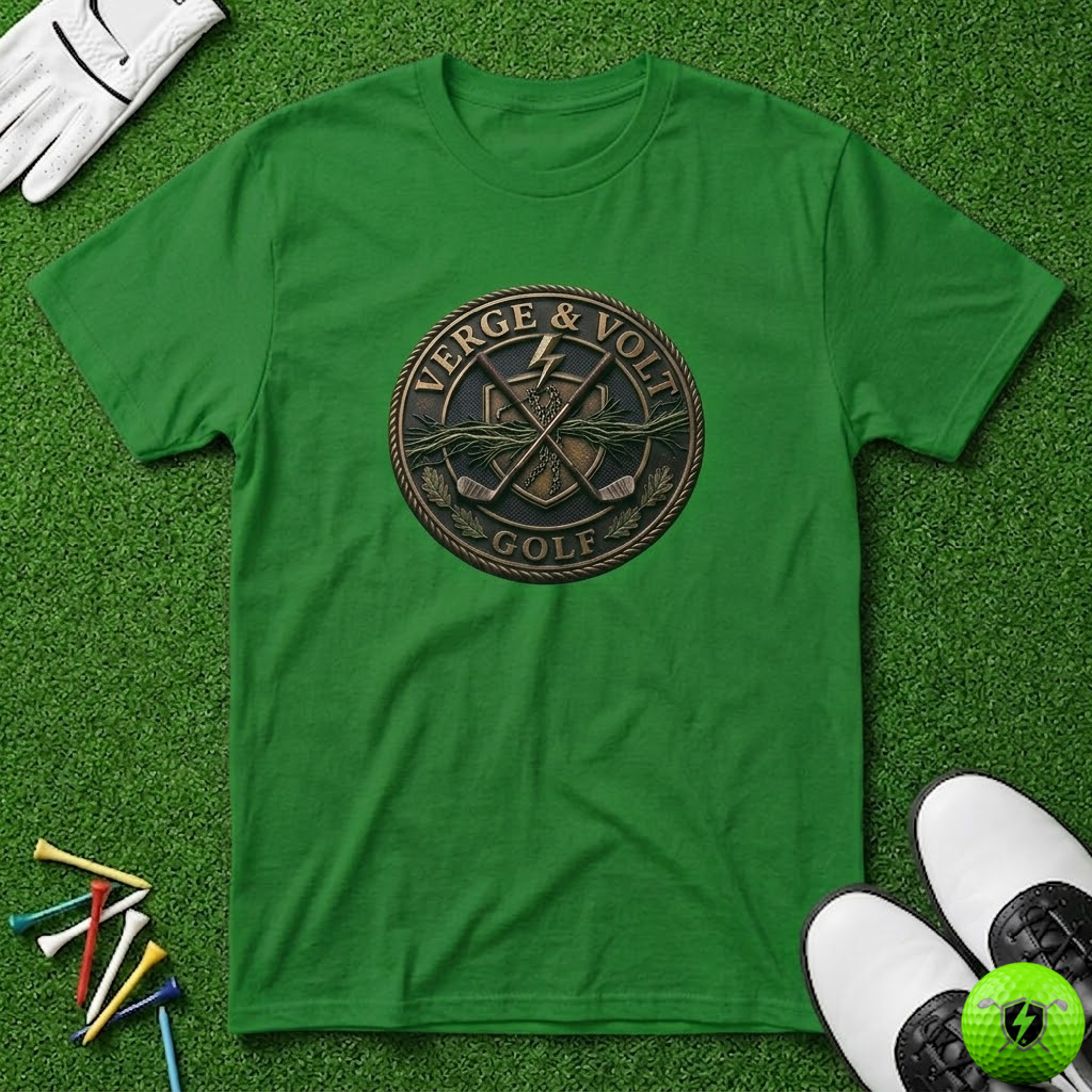 Verge & Volt Golf Bronze Disc T-Shirt