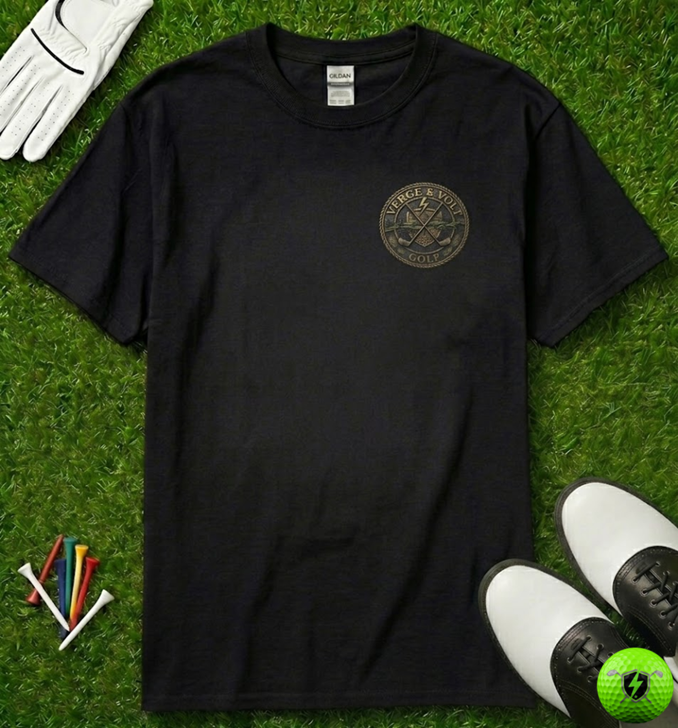 Verge & Volt Golf Small Bronze Disc T-Shirt