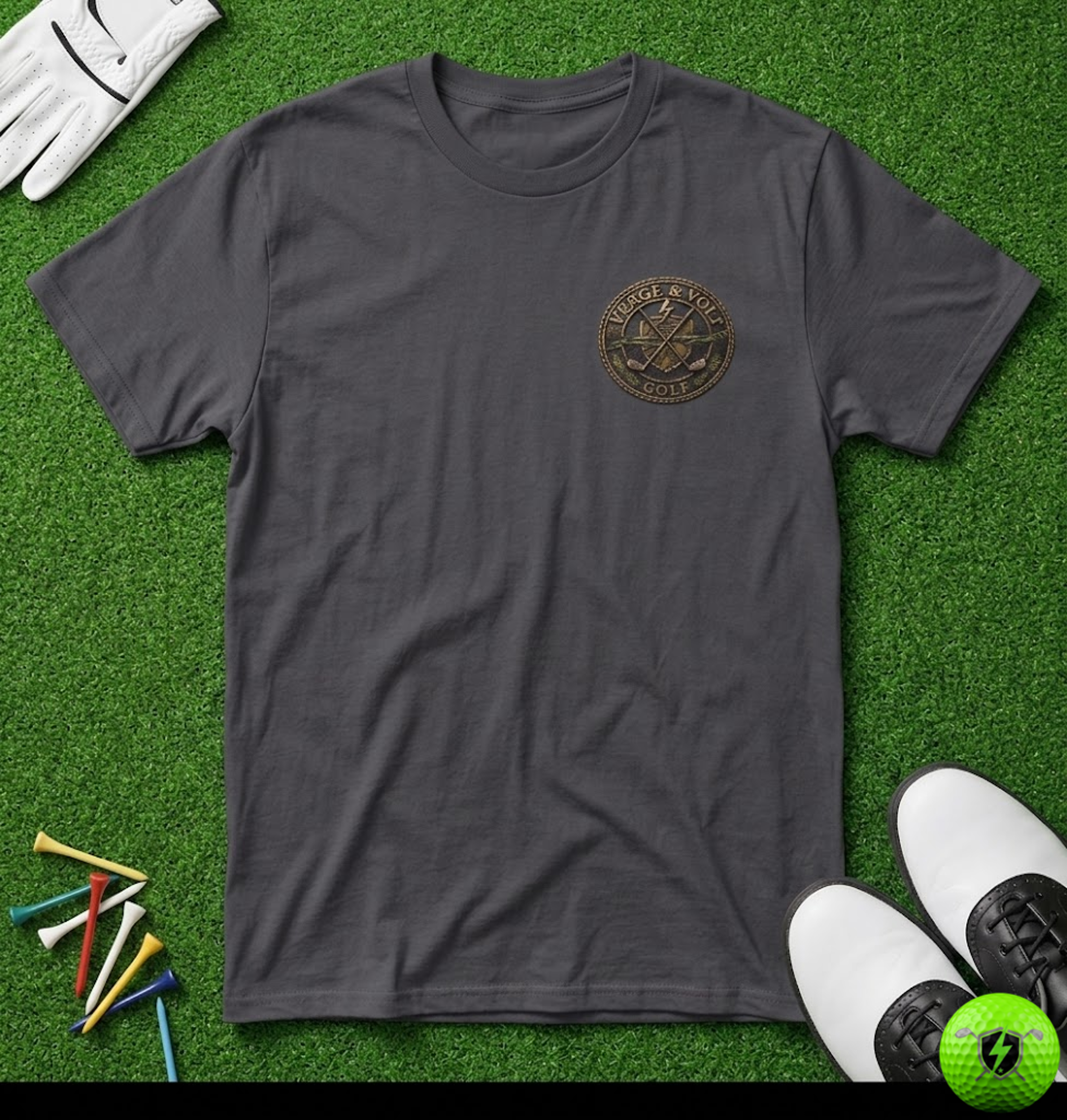 Verge & Volt Golf Small Bronze Disc T-Shirt